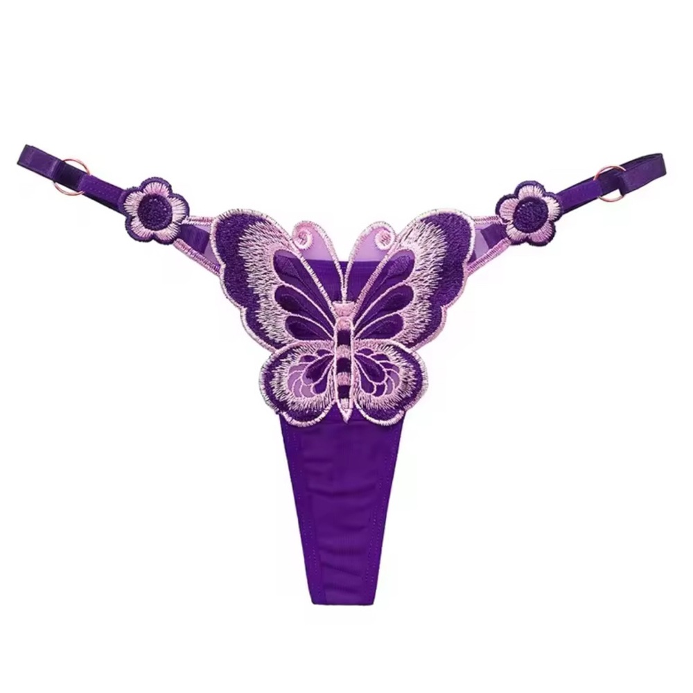 Sexy Lace Thong Women Butterfly Low Waist Panties